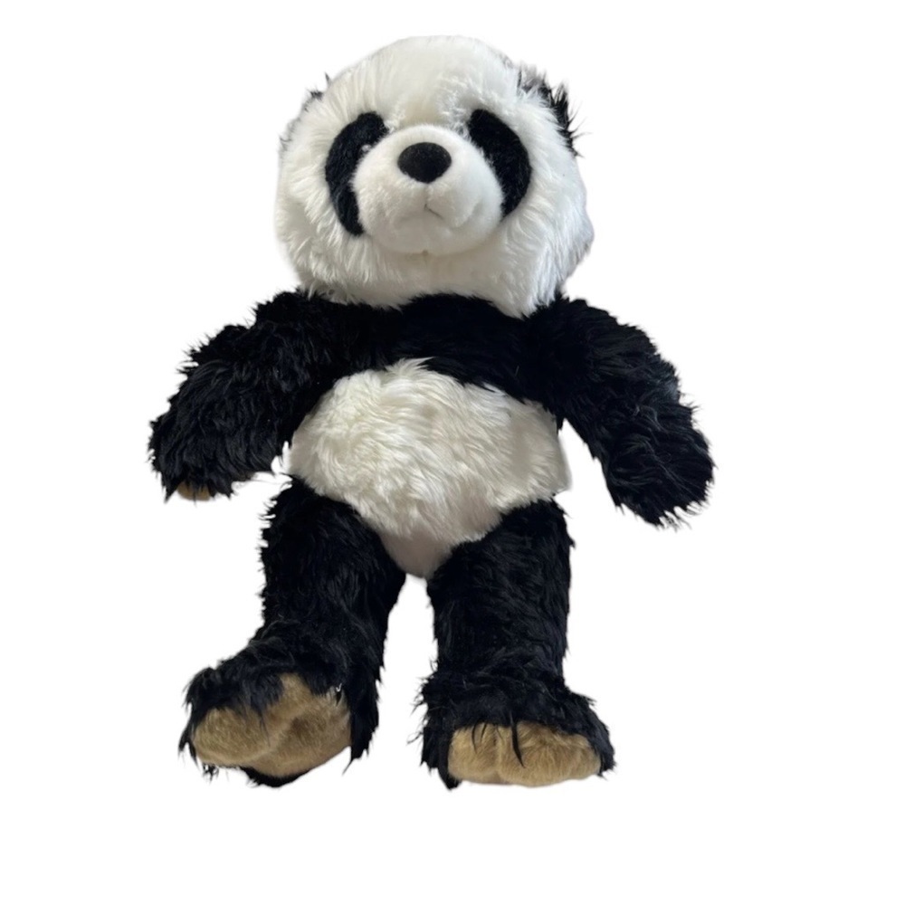 BUILD-A-BEAR PANDA Black & white with brown paws Plush Stuffed Animal 16”